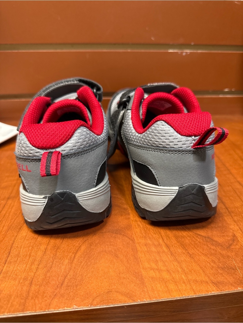 Merrell Kids Gray and Red Trail Sneakers - Picture 3 of 10